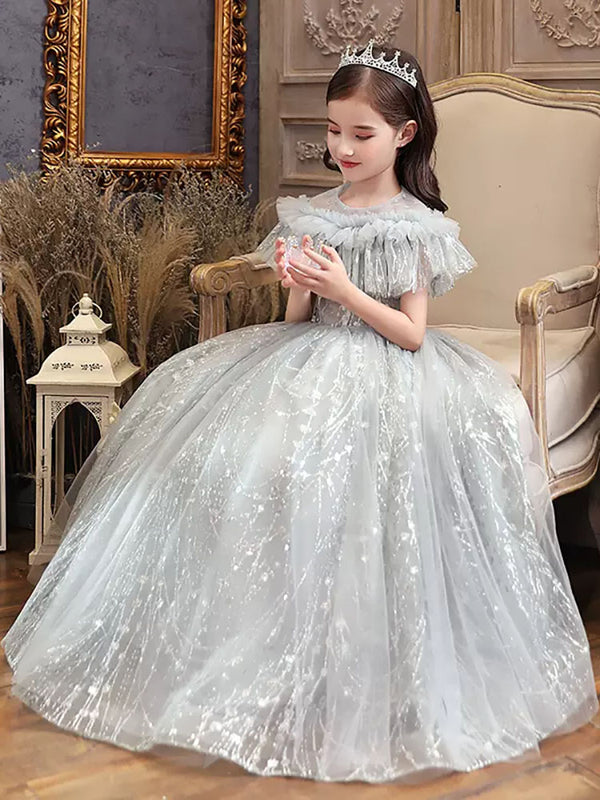 Girls' Piano Performance Costume Evening Gown Flower Girl Wedding Dress Princess Dress - Dorabear