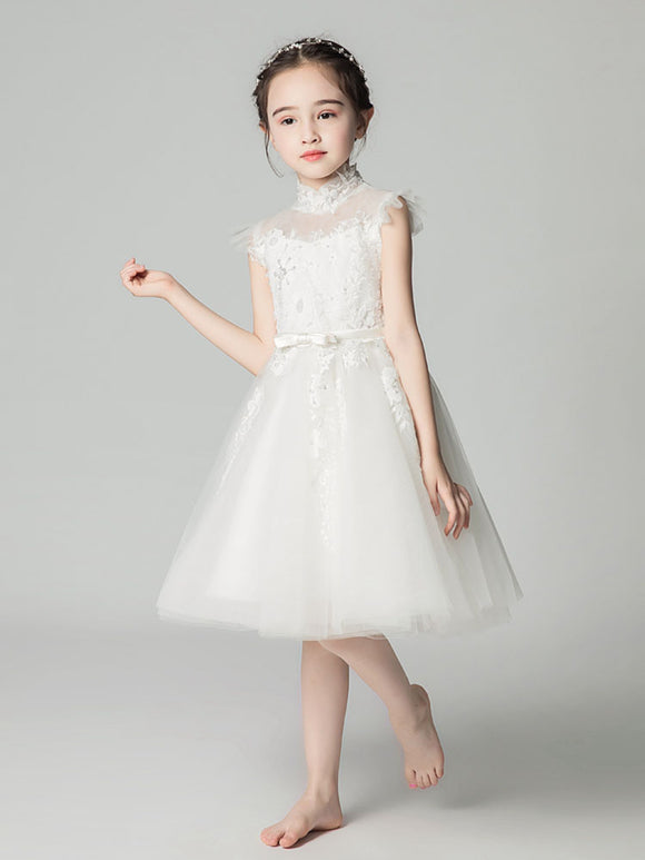 Girls' Piano Performance Costume Princess Dress Flower Girl Puffy Wedding Gown - Dorabear