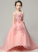 Girls' Piano Pperformance Trailing Costume Flower Girl Princess Dress Puffy Wedding Gown - Dorabear