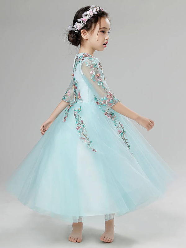 Girls' Princess Dress Flower Girl Wedding Gown Puffy Walkshow Performence Costume - Dorabear