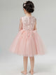 Girls' Princess Dress Long-sleeved Fluffy Wedding Dress Piano Performance Costume - Dorabear