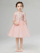 Girls' Princess Dress Long-sleeved Fluffy Wedding Dress Piano Performance Costume - Dorabear