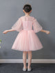 Girls' Princess Dress Puffy Gown Flower Girl Bubble Sleeve Wedding Dress - Dorabear