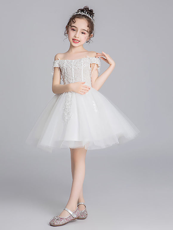 Girls' Princess Dress Puffy Wedding Dress Evening Gown Flower Girl High end Performance Costume - Dorabear