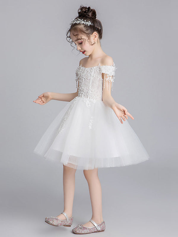 Girls' Princess Dress Puffy Wedding Dress Evening Gown Flower Girl High end Performance Costume - Dorabear