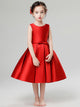 Girls' Princess Dress Walkshow Puffy Gown Red Piano Performance Costume - Dorabear