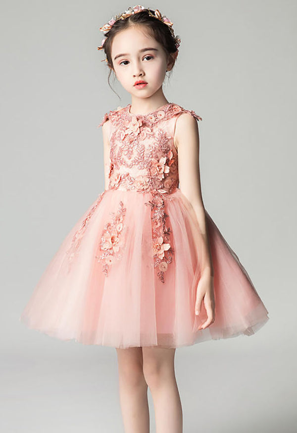 Girls' Puffy Gauze Evening Gown Piano Performance Costume Flower Girl Princess Dress - Dorabear