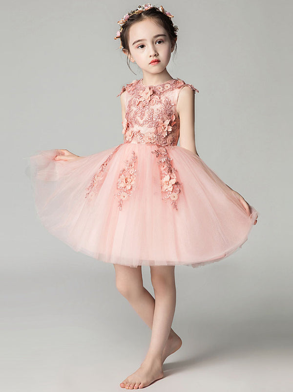 Girls' Puffy Gauze Evening Gown Piano Performance Costume Flower Girl Princess Dress - Dorabear