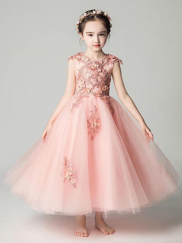 Girls' Puffy Gauze Evening Gown Piano Performance Costume Flower Girl Princess Dress - Dorabear