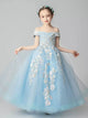 Girls'Puffy Princess Dress Evening Gown Performance Costume Flower Girl Wedding Dress - Dorabear