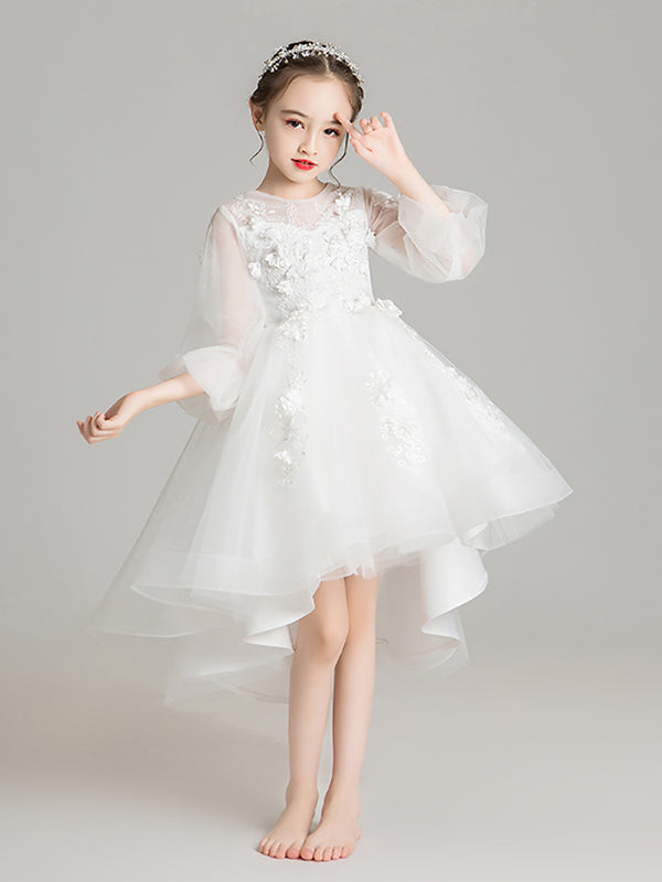 Girls' Puffy Princess Dress Flower Girl Gauze Gown Performance Costume - Dorabear