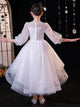 Girls' Puffy Princess Dress Flower Girl's Dress Piano Perfomence Costume - Dorabear