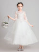 Girls' Puffy Princess Dress Piano Performance Costume Flower Girl Wedding Dress - Dorabear