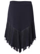 Elastic Waist Fringed Black Skirt Summer Latin Dance Skirt - Dorabear