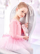 Sequined Bow Dance Dress Autumn/Winter Long-sleeved Ballet Clothing - Dorabear