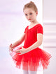 Short Sleeved Practice Dress Performance Clothing Summer Ballet Fluffy Skirt - Dorabear