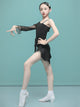 Latin Dance Asymmetric Fringed Dress Performance Competition Costume - Dorabear