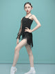 Latin Dance Asymmetric Fringed Dress Performance Competition Costume - Dorabear