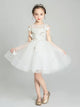 Girls' Trailing Wedding Dress Flower Girl Evening Gown Gauze Piano Performance Costume - Dorabear