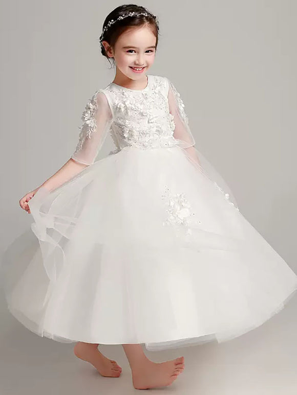 Girls' Walk Show Piano Performance Costume Flower Girl Puffy Gown Princess Dress - Dorabear