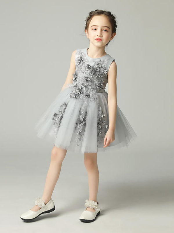 Girls' Walk Show Piano Performance Costume Flower Girl Puffy Gown Princess Dress - Dorabear