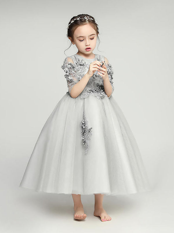 Girls' Walk Show Piano Performance Costume Flower Girl Puffy Gown Princess Dress - Dorabear