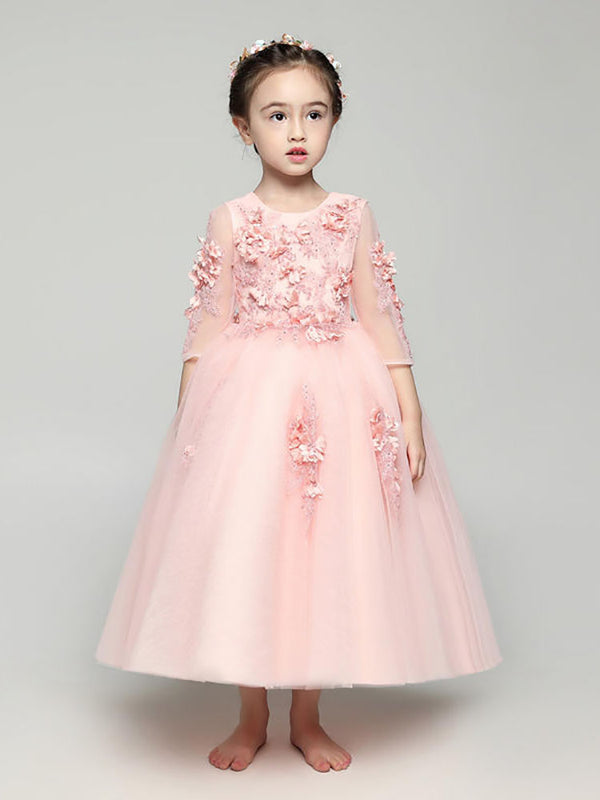 Girls' Walk Show Piano Performance Costume Flower Girl Puffy Gown Princess Dress - Dorabear