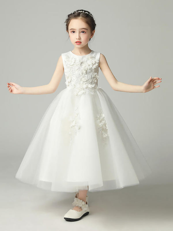 Girls' Walk Show Piano Performance Costume Flower Girl Puffy Gown Princess Dress - Dorabear