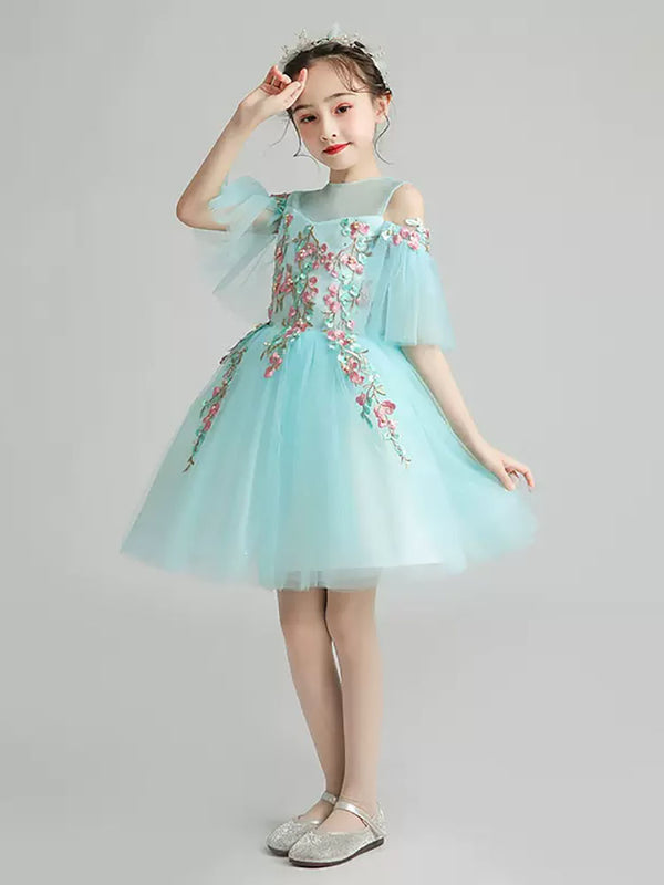 Girls' Western Evening Gown Princess Dress Flower Girl Wedding Dress Performance Costume - Dorabear