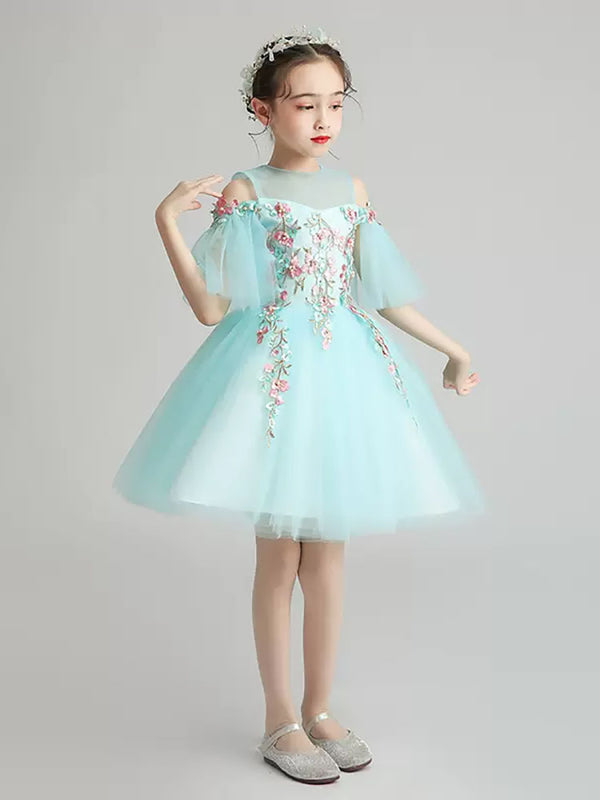 Girls' Western Evening Gown Princess Dress Flower Girl Wedding Dress Performance Costume - Dorabear