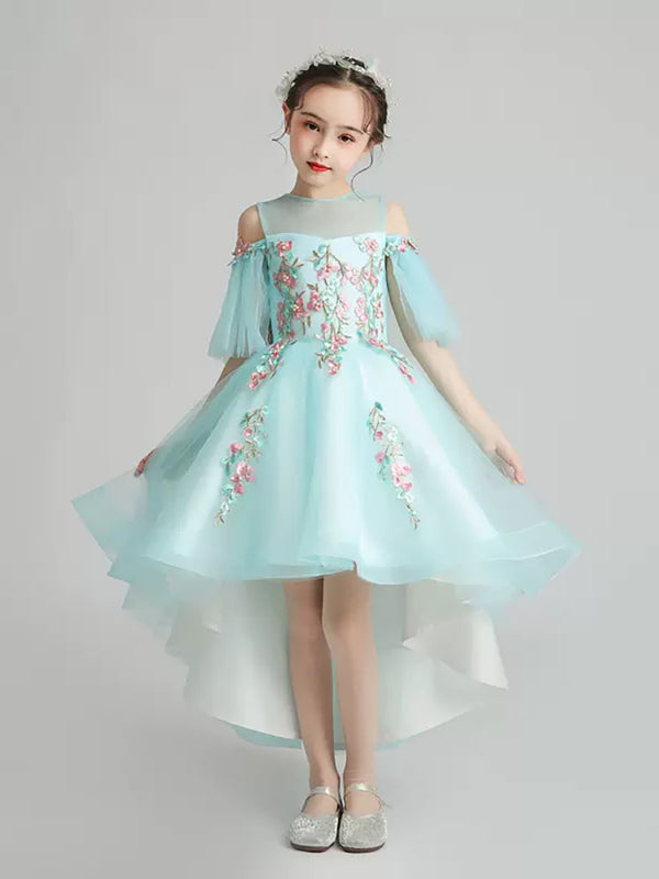 Girls' Western Evening Gown Princess Dress Flower Girl Wedding Dress Performance Costume - Dorabear