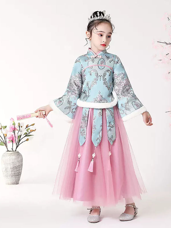 Girls' Winter Clothes Thickened Tang National Style Performance Costume - Dorabear