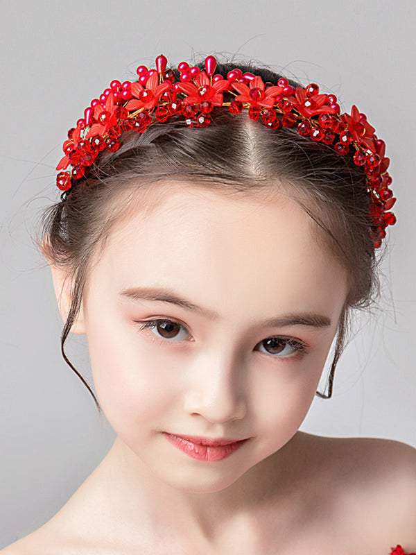 Headwear White Ceramic Headband Pearl Crown Head Flower - Dorabear