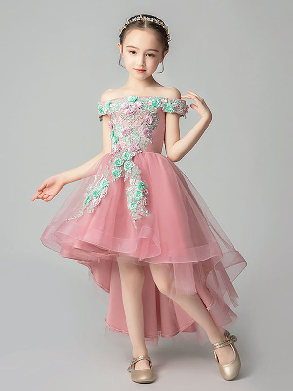 High End Piano Performance Costume Girls Evening Gown Flower Girl Princess Dress - Dorabear