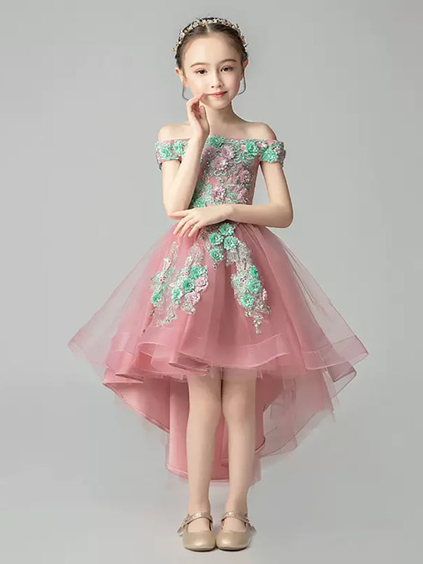 High End Piano Performance Costume Girls Evening Gown Flower Girl Princess Dress - Dorabear