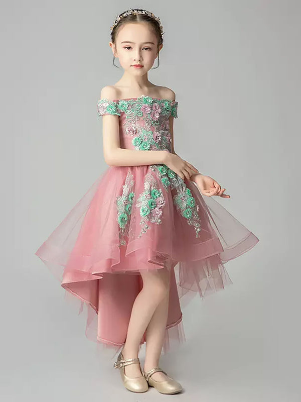 High End Piano Performance Costume Girls Evening Gown Flower Girl Princess Dress - Dorabear