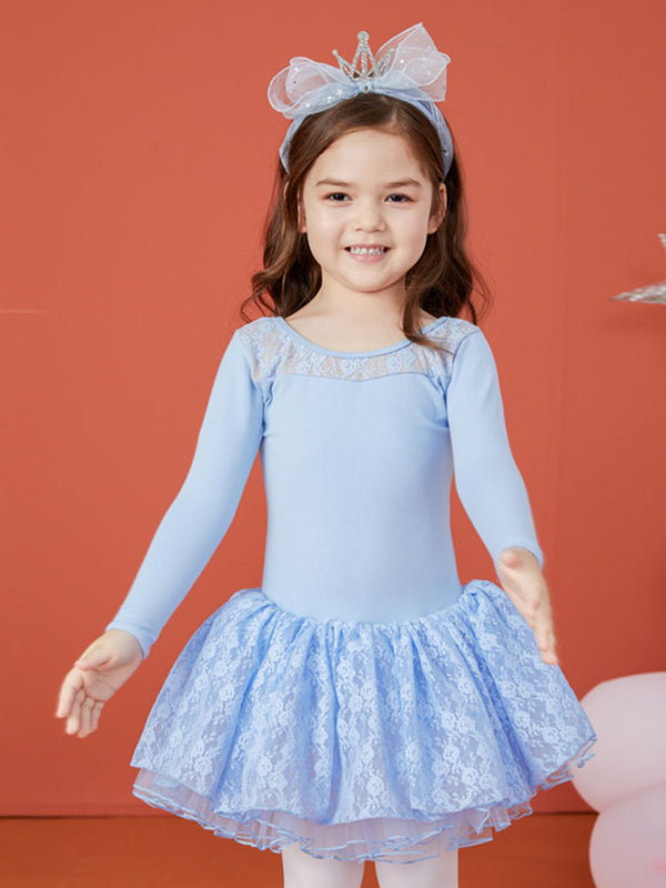 Lace Stitching Long-sleeved Ballet Dress Dance Practice Clothes - Dorabear