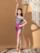 Latin Dance Asymmetric Design Fringe Dress Summer Performance Costume - Dorabear