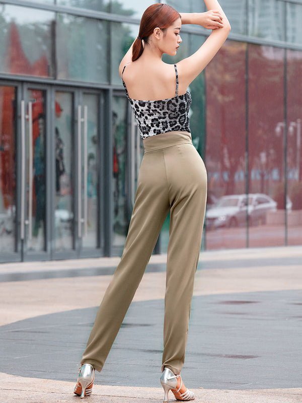 Latin Dance High Waist Flower Bud Trousers Dance Practice Pants - Dorabear