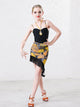 Latin Dance Suit Suspenders Top Tassel Skirt Practice Clothes - Dorabear