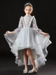 Long Sleeve Evening Gown Princess Dress Flower Girl's Wedding Dress Piano Performance Costume - Dorabear