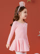 Long Sleeve Round Neck Bow Ballet Dress Dance Practice Clothes - Dorabear