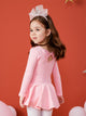 Long Sleeve Round Neck Bow Ballet Dress Dance Practice Clothes - Dorabear