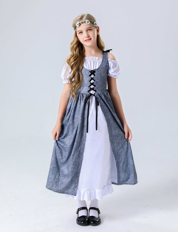 Medieval Retro Dress Renaissance Drama Costume - Dorabear