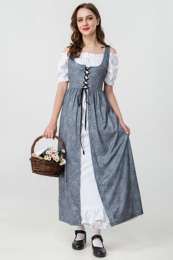 Medieval Retro Dress Renaissance Drama Costume - Dorabear