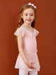 Mesh Short Sleeve Side Waist Bow Dress Ballet Dance Practice Clothes - Dorabear