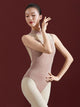 Mesh Splicing Stand Collar Print Sleeveless Leotard Ballet Exercise Clothes - Dorabear