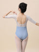 Mid-Sleeve Lace Stitching U-Shaped Backless Leotard Ballet Practice Clothes - Dorabear