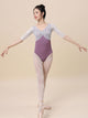 Mid-Sleeve Lace Stitching U-Shaped Backless Leotard Ballet Practice Clothes - Dorabear