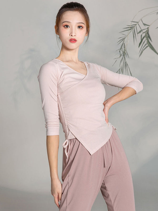 Modern Dance Top Slim Training Clothes Classical Dance Drawstring Top - Dorabear